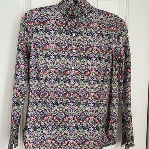 J.Crew Liberty of London shirt, “strawberry thief” print, size 2